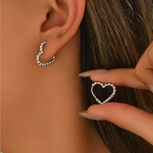 Silver heart earrings